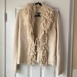 Apt 9 | Cream Fringe Trim Cardigan Sweater